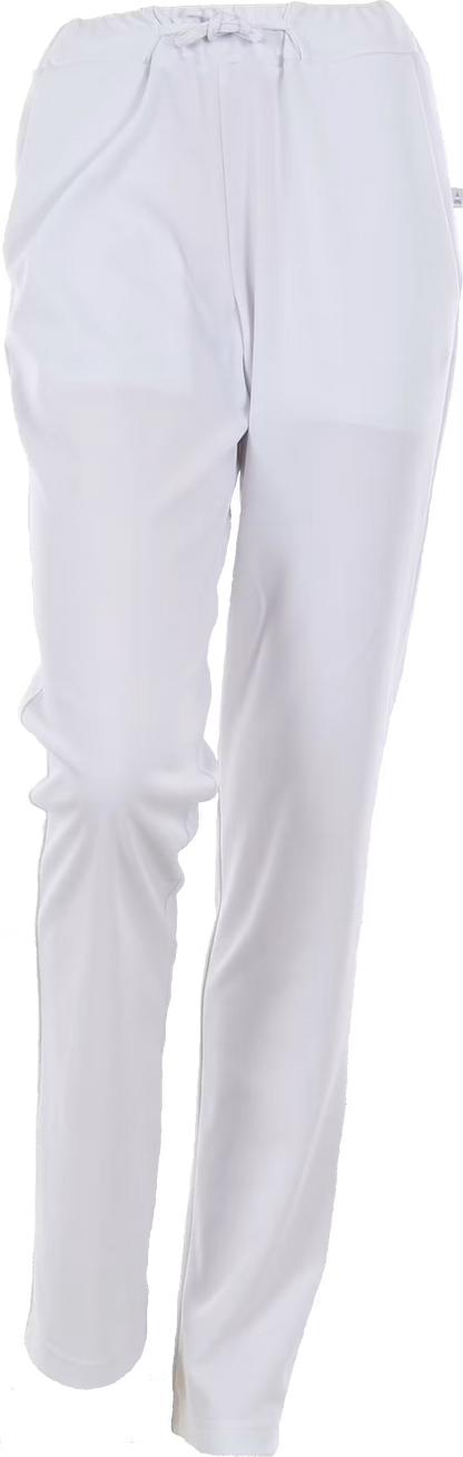 Alsico Nikki unisex zorgbroek wit met elastische tailleband voor zorgprofessionals