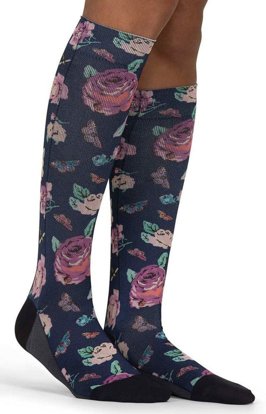 Betsey Johnson compressie kousen Lipstick en Bloemen - Zorgkleding.nl