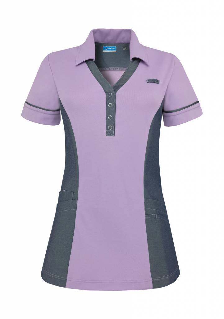 Dames Polo Trix lila-denim - Zorgkleding.be